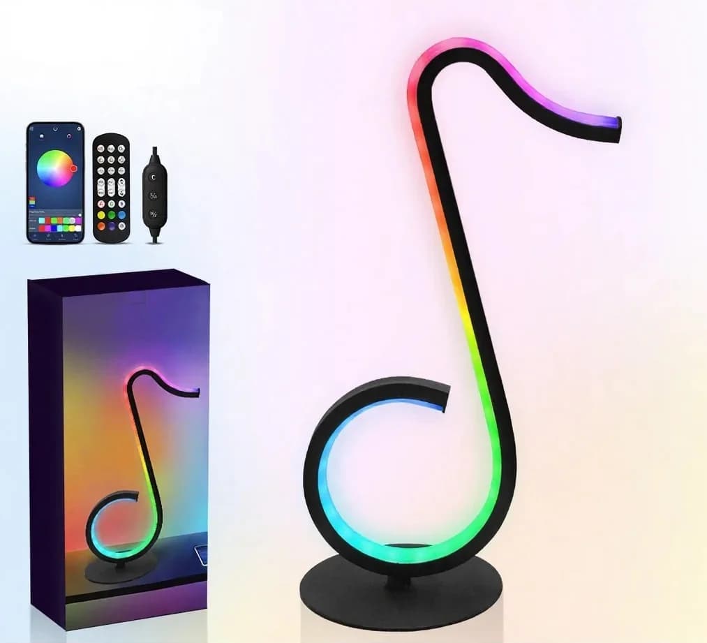 RGB Nuotti-tunnelmavalo, USB-pöytävalo kaukosäätimellä