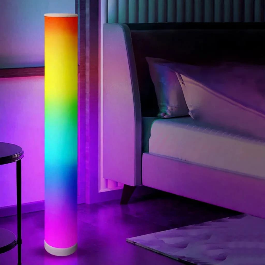 RGB-sylinterilattiavalaisin musiikkisynkronoinnilla ja kaukosäätimellä