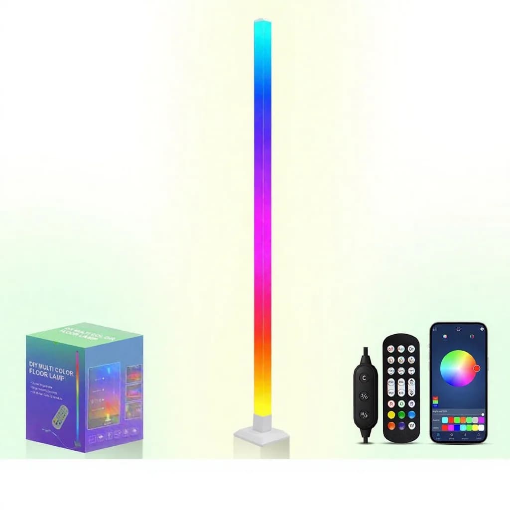 Älykäs RGB-lattiavalaisin musiikkisynkronoinnilla ja sovellusohjatulla LED-valolla