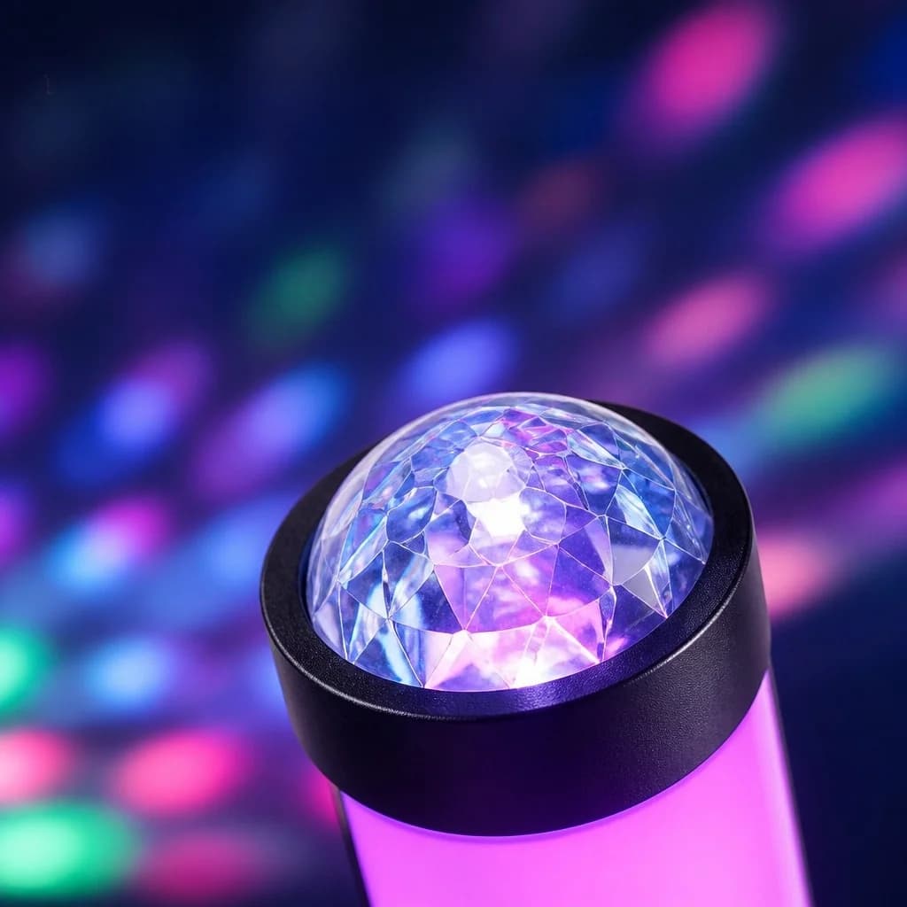 RGB-projektiotunnelmalamppu musiikkisynkronoinnilla ja kaukosäätimellä