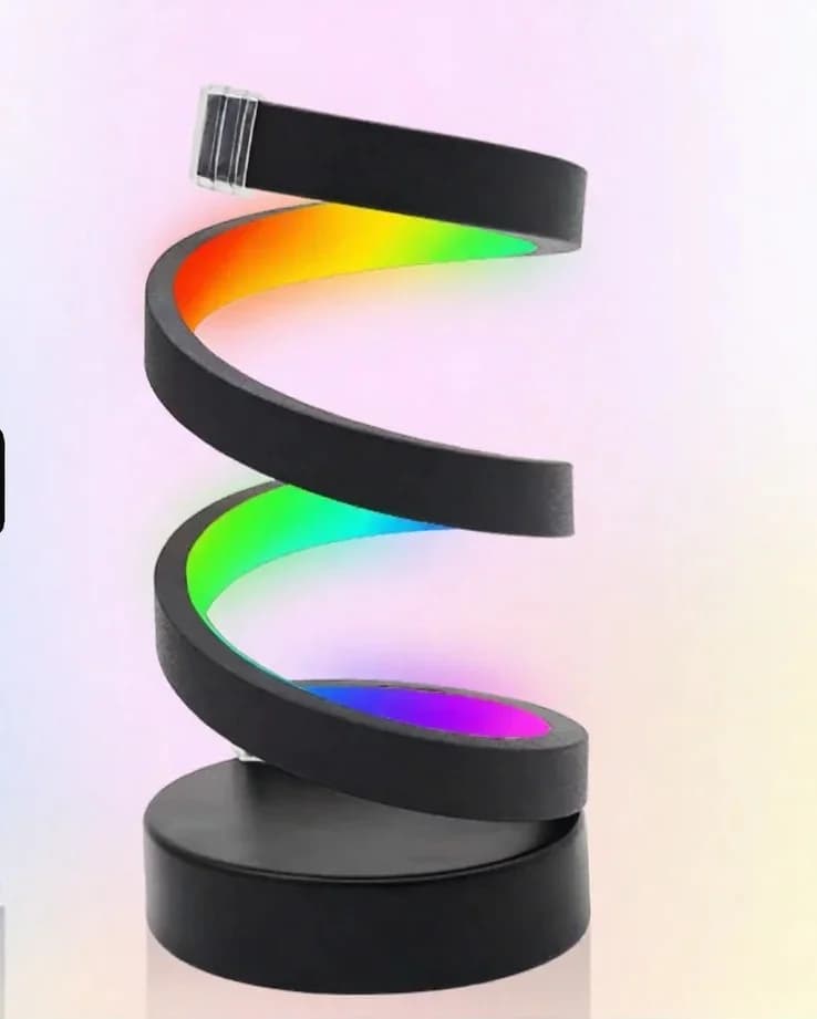 Spiraalinmuotoinen RGB-tunnelmalamppu äänireaktiolla ja sovellusohjauksella