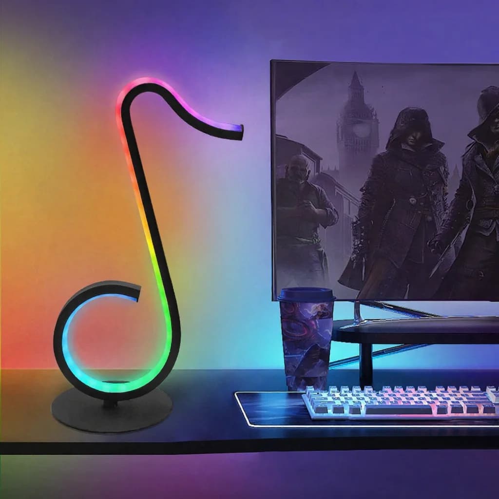 RGB Nuotti-tunnelmavalo, USB-pöytävalo kaukosäätimellä