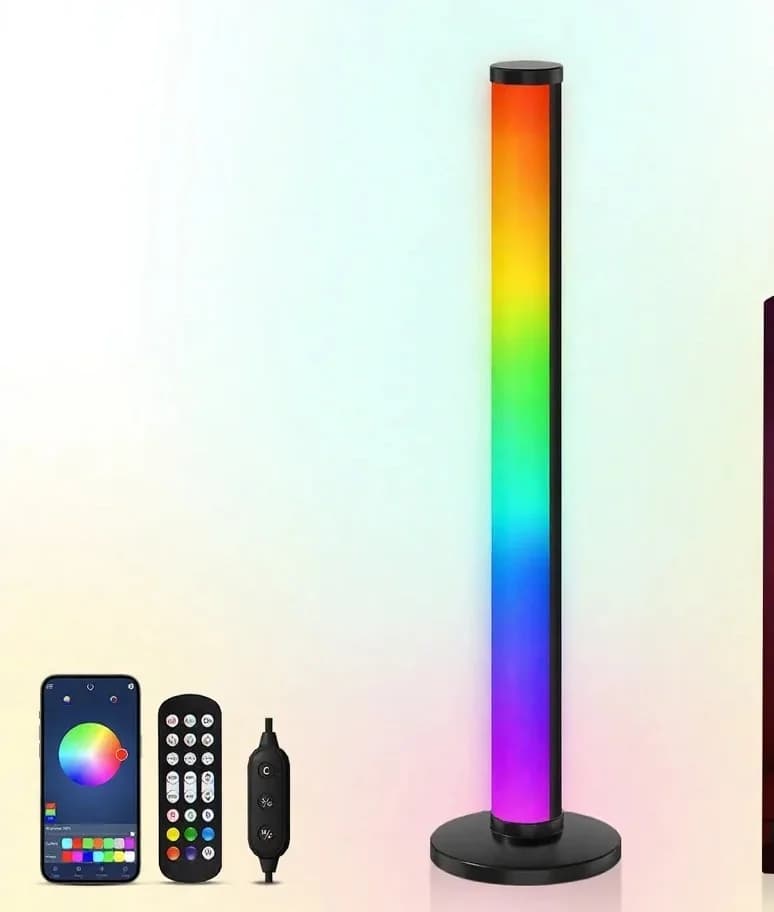 RGB LED-pöytälamppu ääniohjauksella ja sovelluksella