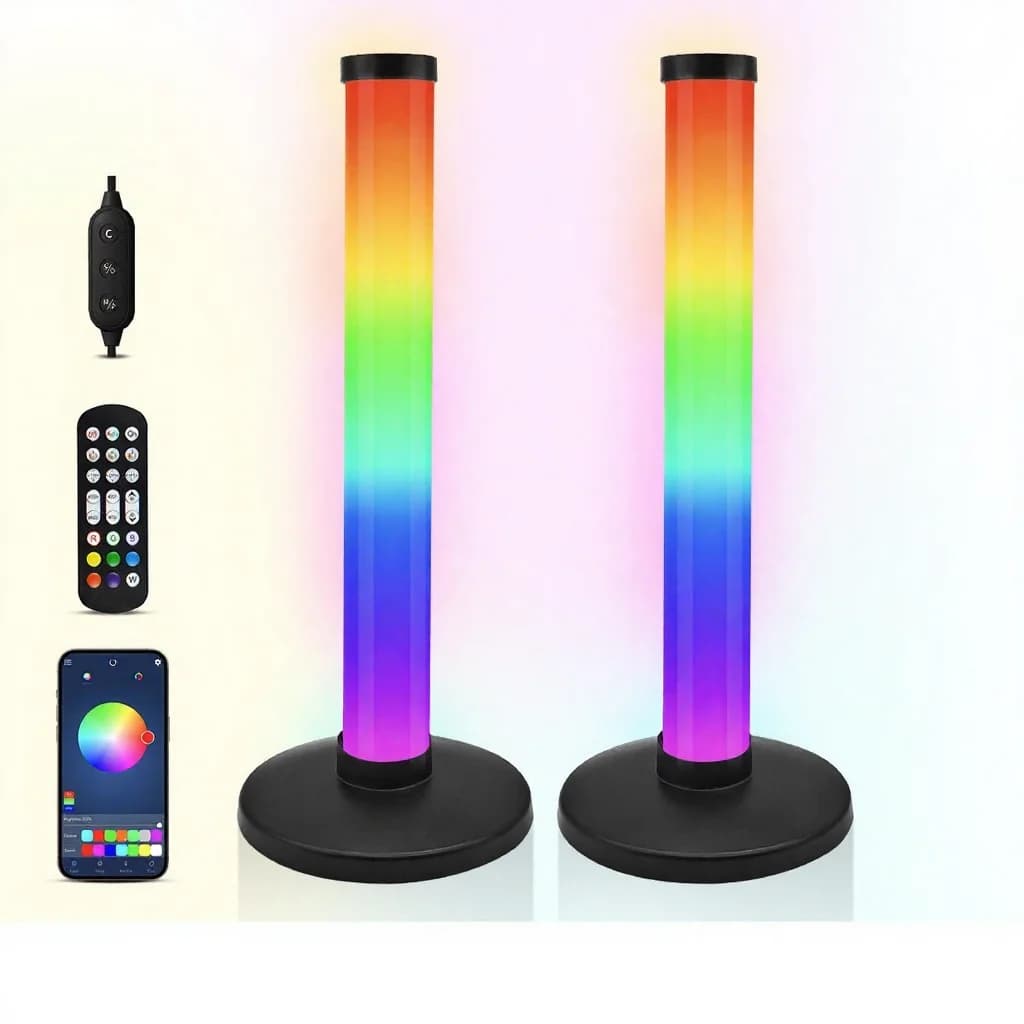 RGB-tunnelmavalo äänisynkronoinnilla ja sovellusohjauksella pöydälle