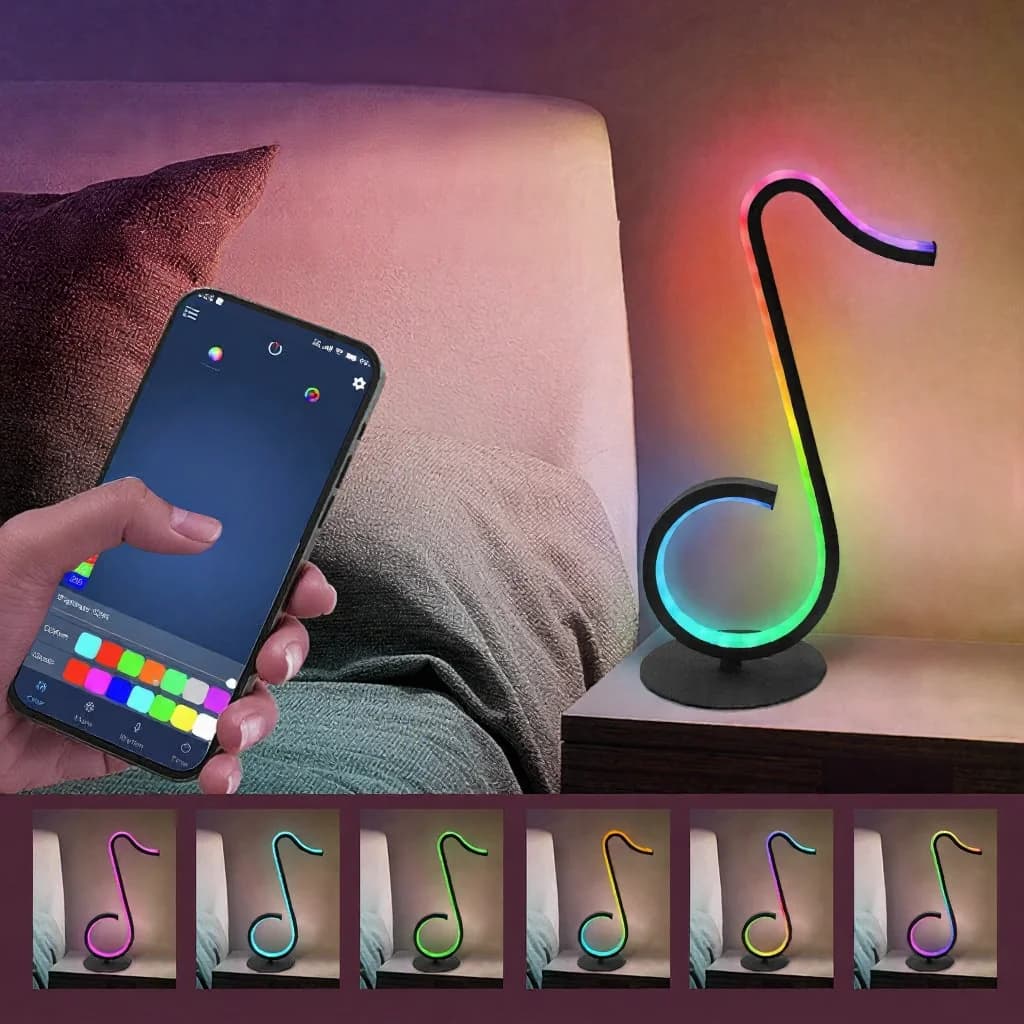 RGB Nuotti-tunnelmavalo, USB-pöytävalo kaukosäätimellä