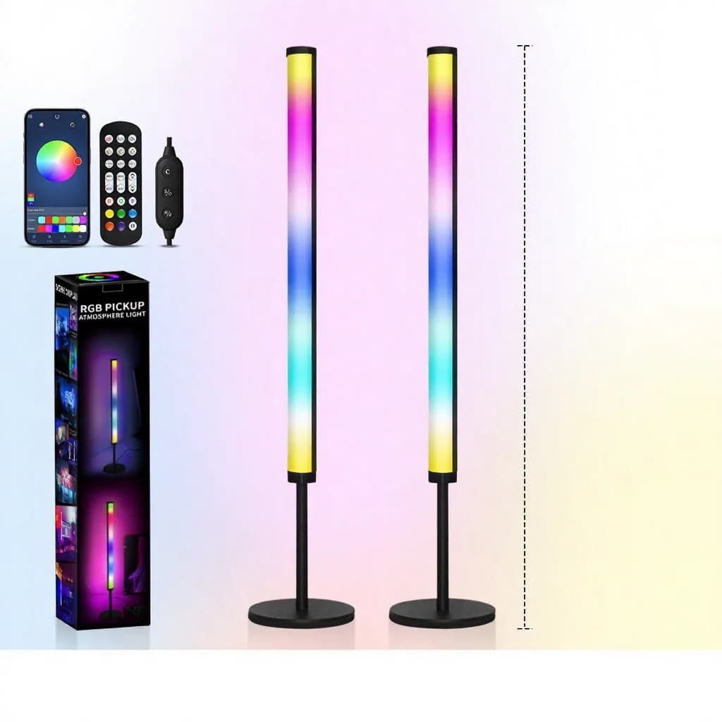 RGB LED-pöytävalaisin musiikkisynkronoinnilla ja sovellusohjauksella