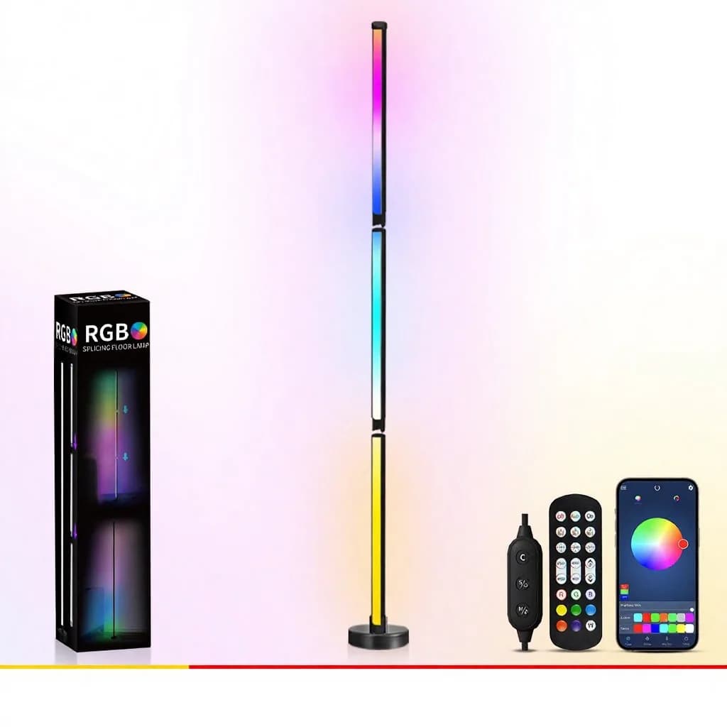 RGB-värinvaihtolattialamppu musiikkisynkronoinnilla ja sovellusohjauksella