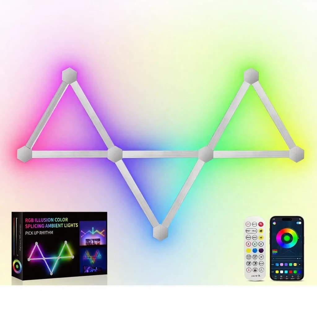 RGB-älykkäät yhdisteltävät LED-seinävalot sovellusohjauksella ja musiikkisynkronoinnilla