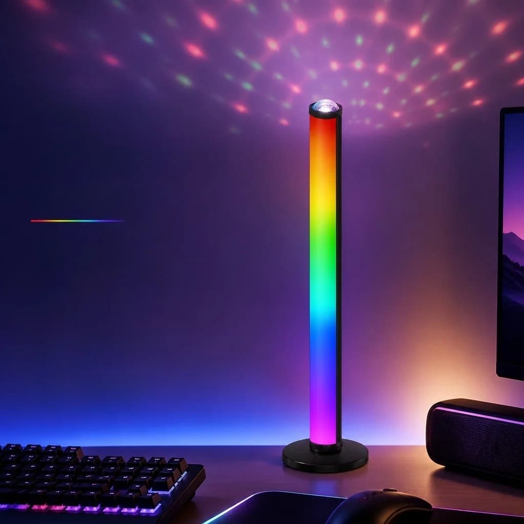 RGB-projektiotunnelmalamppu musiikkisynkronoinnilla ja kaukosäätimellä