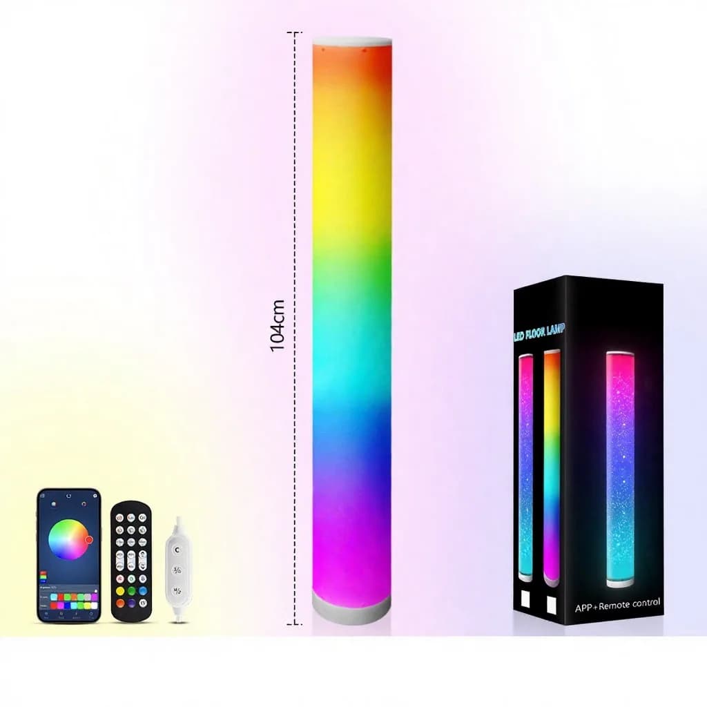 RGB-sylinterilattiavalaisin musiikkisynkronoinnilla ja kaukosäätimellä