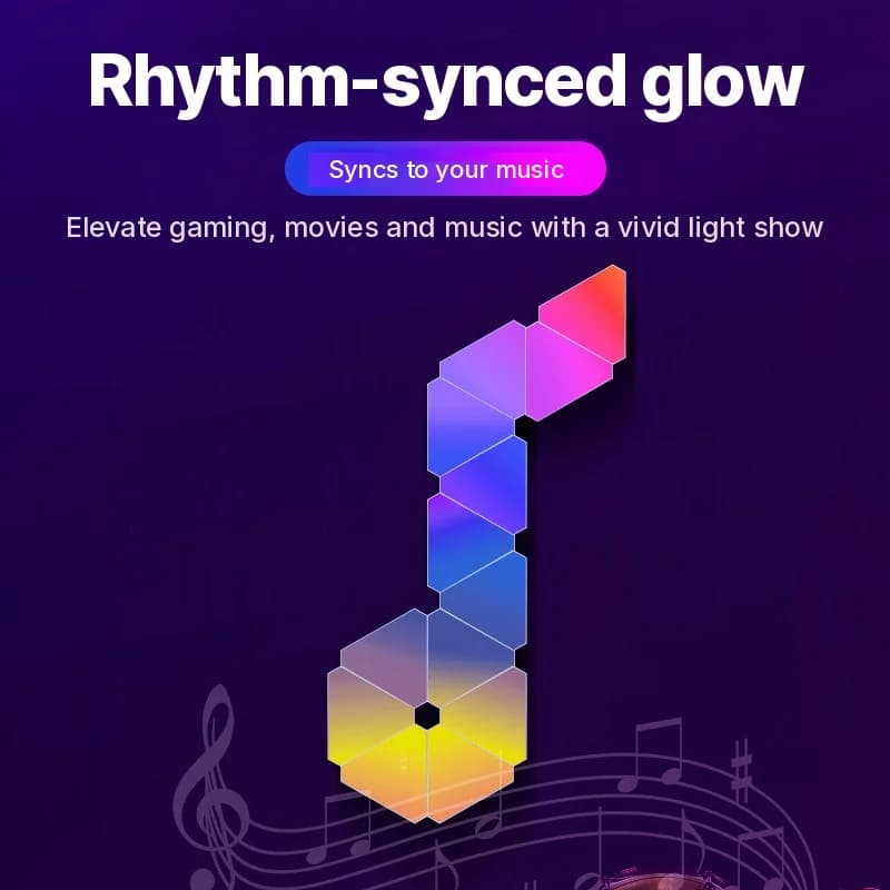 Kolmion muotoinen älykäs LED-seinävalosetti RGB-ambienttivalaistuksella