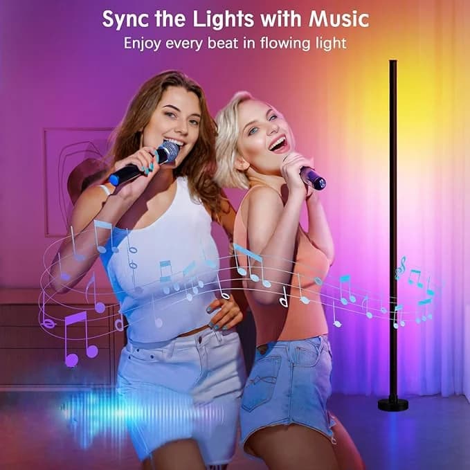 RGB-värinvaihtolattialamppu musiikkisynkronoinnilla ja sovellusohjauksella
