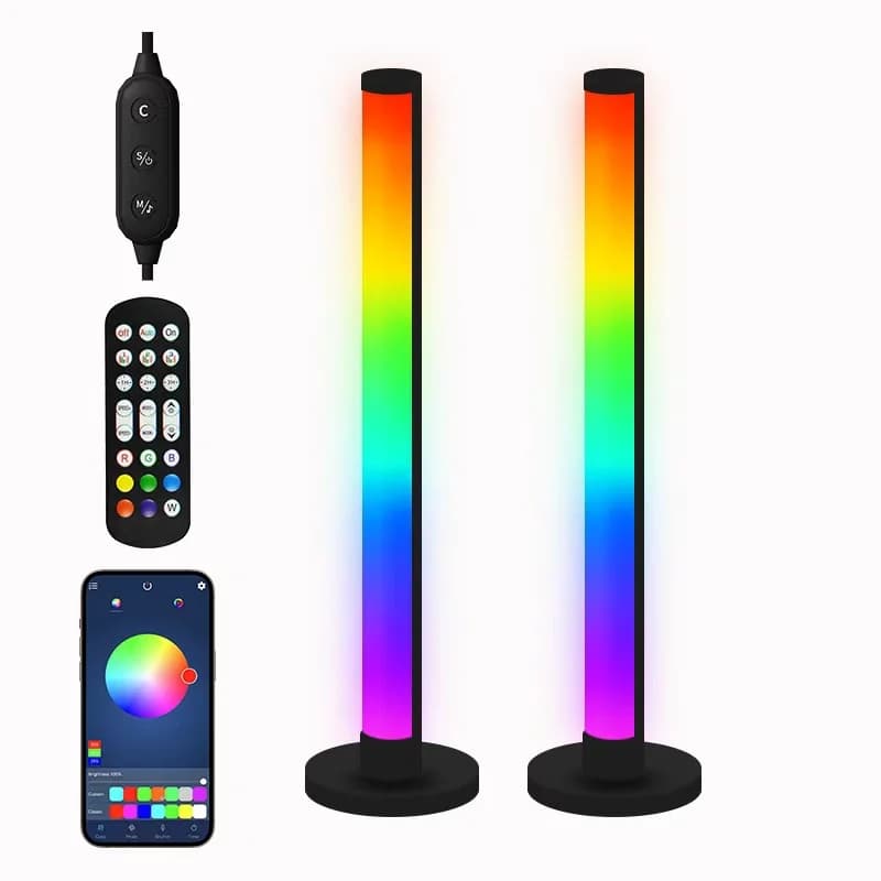 RGB LED-pöytälamppu ääniohjauksella ja sovelluksella